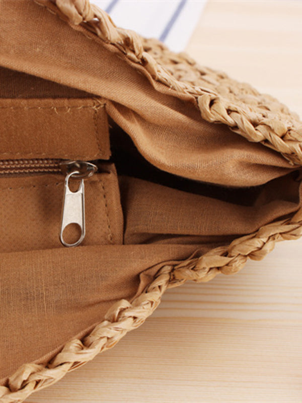Round shoulder straw women's bag - Hiccupzz