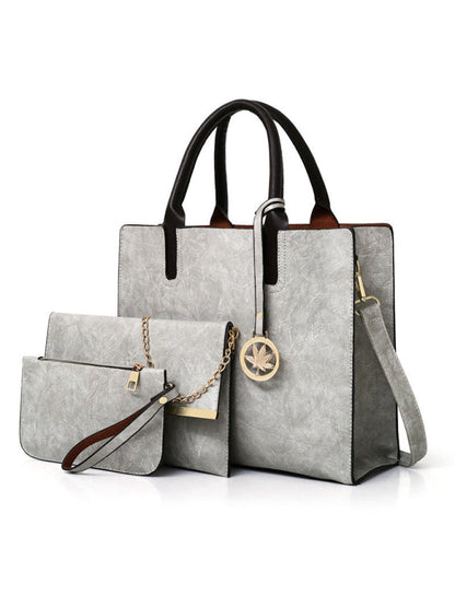 New mother-in-law bag PU women's bag large bag multi-piece set shoulder bag - Hiccupzz