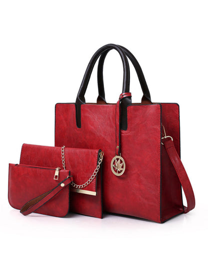 New mother-in-law bag PU women's bag large bag multi-piece set shoulder bag - Hiccupzz