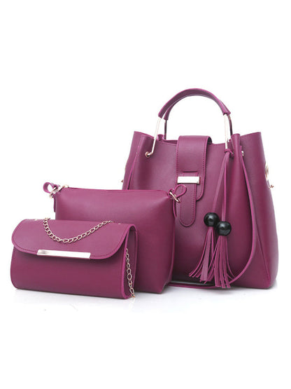 Handbag Fashion One Shoulder Bucket Ladies Luggage Bag Three-Piece Set - Hiccupzz