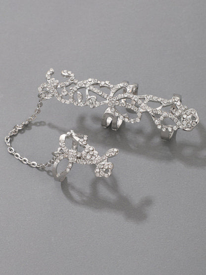 Exaggerated personality ring flower chain temperament fashion hollow carved with ring jewelry - Hiccupzz