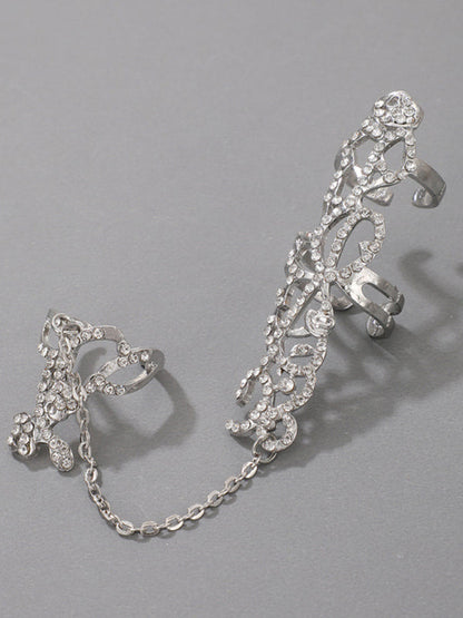 Exaggerated personality ring flower chain temperament fashion hollow carved with ring jewelry - Hiccupzz