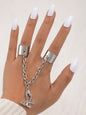 Exaggerated Personality Ring Chain Temperament Fashionable Ring Jewelry - Hiccupzz