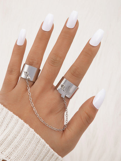 Exaggerated Personality Ring Chain Temperament Fashionable Ring Jewelry - Hiccupzz