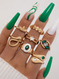 Retro personalized fashion metal diamond love palm ring multi-piece set - Hiccupzz