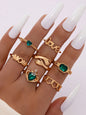 Retro personalized fashion metal diamond love palm ring multi-piece set - Hiccupzz