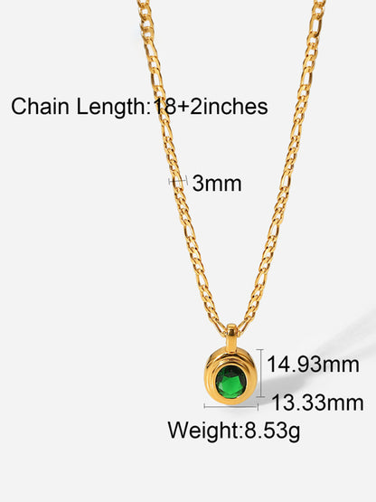 New stainless steel jewelry cubic zirconia oval pendant necklace - Hiccupzz