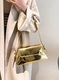 Fashion patent leather ladies baguette texture glossy underarm shoulder bag - Hiccupzz