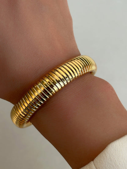 Titanium Steel Vintage Stretch Gypsy Polished Bracelet - Hiccupzz