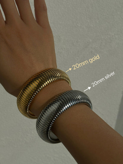 Titanium Steel Vintage Stretch Gypsy Polished Bracelet - Hiccupzz