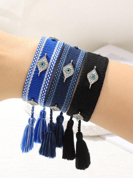 New metal devil's eye ethnic bracelet hand-woven diy bracelet jewelry (1 pack)