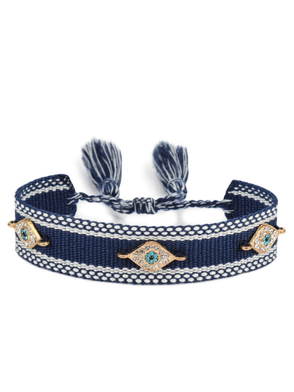 New metal devil's eye ethnic bracelet hand-woven diy bracelet jewelry (1 pack)