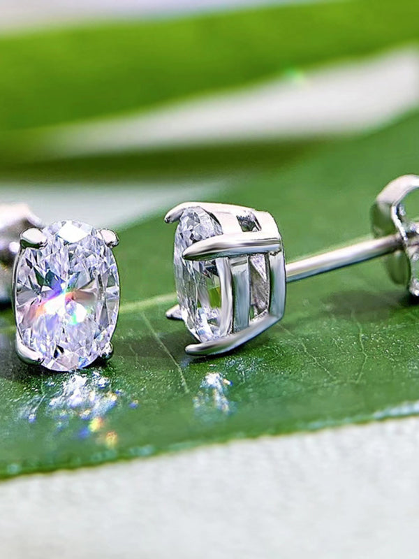 Women's Elegant Zircon Silver Stud Earrings - Hiccupzz