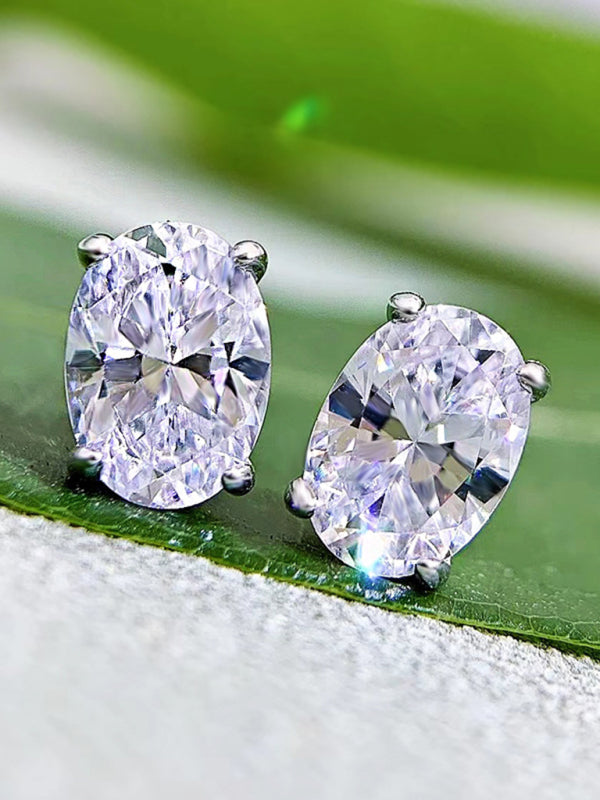 Women's Elegant Zircon Silver Stud Earrings - Hiccupzz