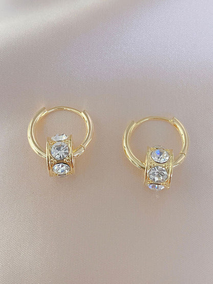 New simple and versatile diamond hoop earrings - Hiccupzz