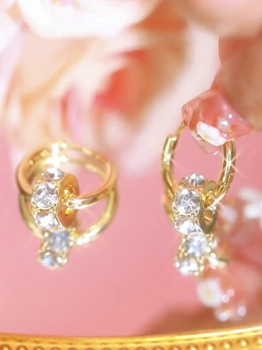 New simple and versatile diamond hoop earrings - Hiccupzz