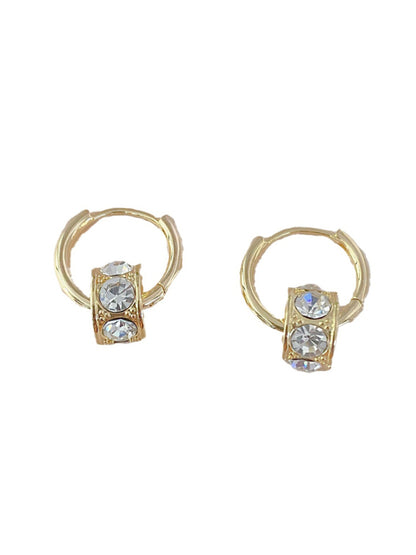 New simple and versatile diamond hoop earrings - Hiccupzz