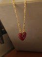 Fashionable, simple and versatile burgundy love necklace and earrings - Hiccupzz