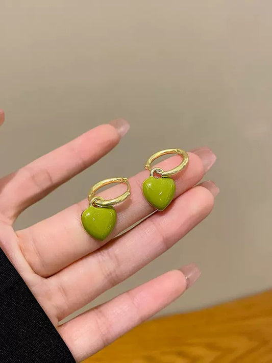 New French drip glaze red love retro earrings - Hiccupzz