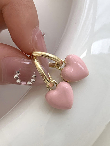 New French drip glaze red love retro earrings - Hiccupzz