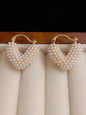 New sweet millet beads love heart sweet and cool niche design earrings - Hiccupzz