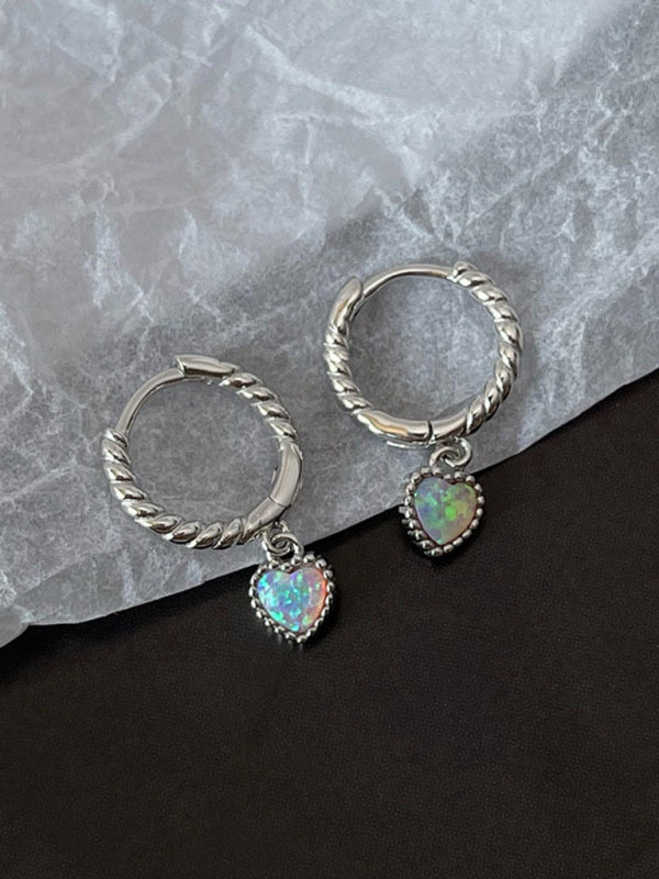 New love pendant twist earrings, elegant, compact and fashionable earrings - Hiccupzz