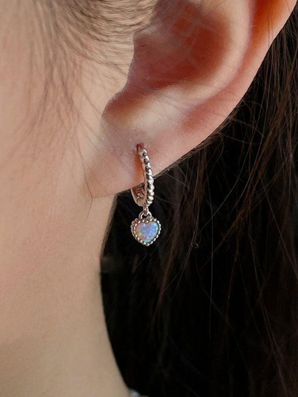 New love pendant twist earrings, elegant, compact and fashionable earrings - Hiccupzz