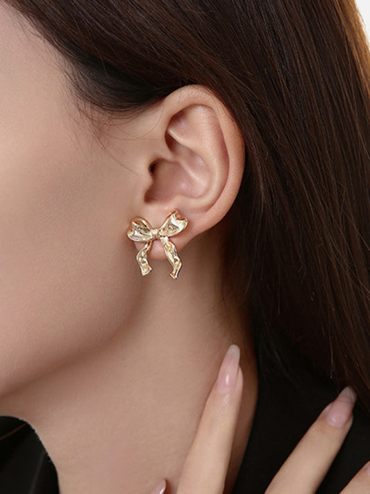 Women's 925 silver needle bow stud earrings - Hiccupzz