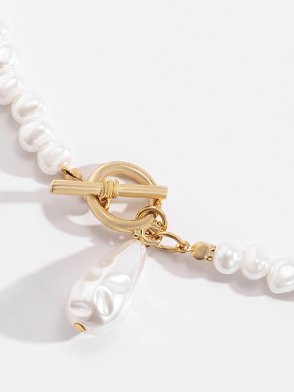 Baroque shaped pearl necklace creative irregular chain clavicle necklace - Hiccupzz