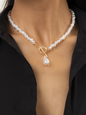 Baroque shaped pearl necklace creative irregular chain clavicle necklace - Hiccupzz