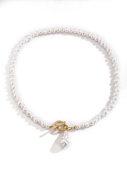 Baroque shaped pearl necklace creative irregular chain clavicle necklace - Hiccupzz