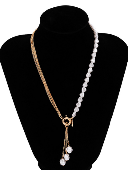 Baroque shaped pearl necklace creative irregular chain clavicle necklace - Hiccupzz