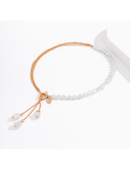 Baroque shaped pearl necklace creative irregular chain clavicle necklace - Hiccupzz