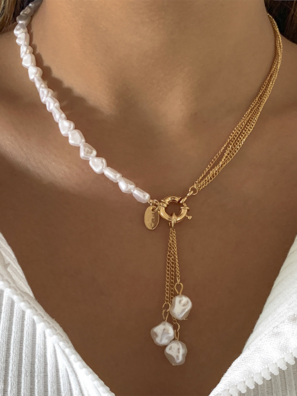Baroque shaped pearl necklace creative irregular chain clavicle necklace - Hiccupzz