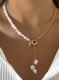 Baroque shaped pearl necklace creative irregular chain clavicle necklace - Hiccupzz