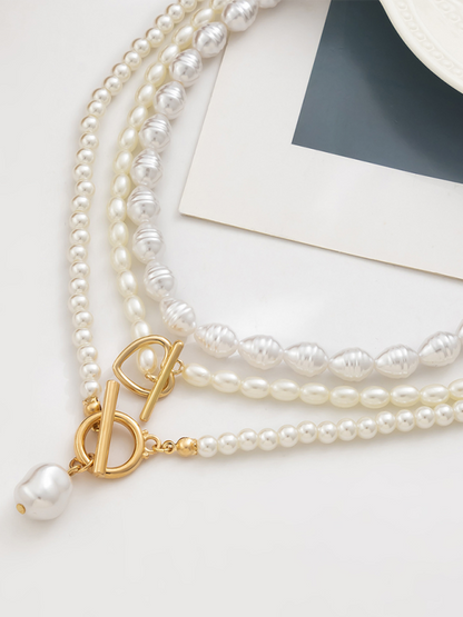 Baroque shaped pearl necklace creative irregular chain clavicle necklace - Hiccupzz