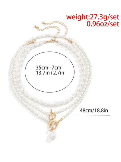 Baroque shaped pearl necklace creative irregular chain clavicle necklace - Hiccupzz