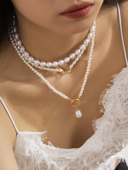 Baroque shaped pearl necklace creative irregular chain clavicle necklace - Hiccupzz