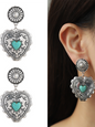 Love peach semi-precious stone vintage earrings - Hiccupzz