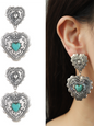 Love peach semi-precious stone vintage earrings - Hiccupzz