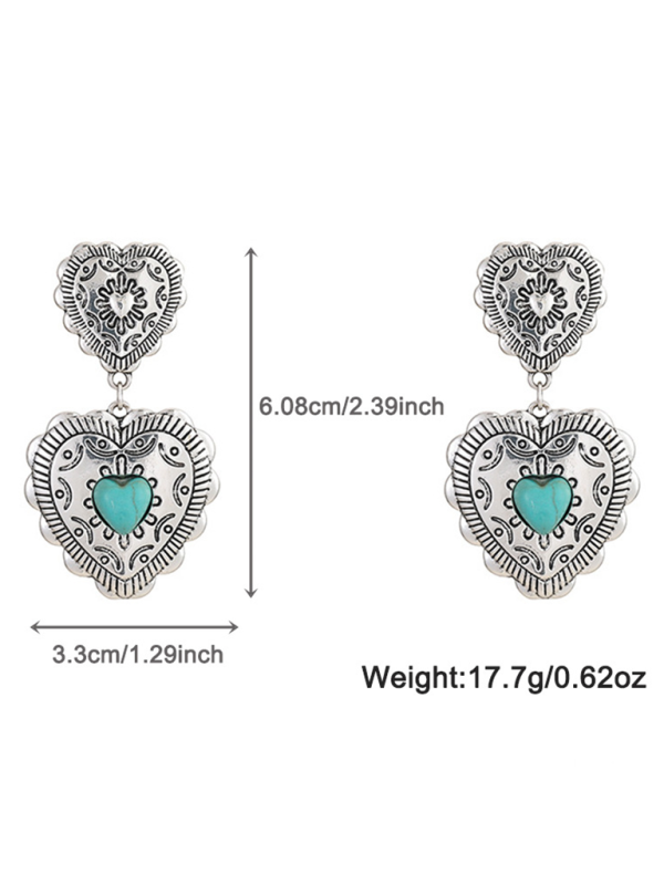 Love peach semi-precious stone vintage earrings - Hiccupzz