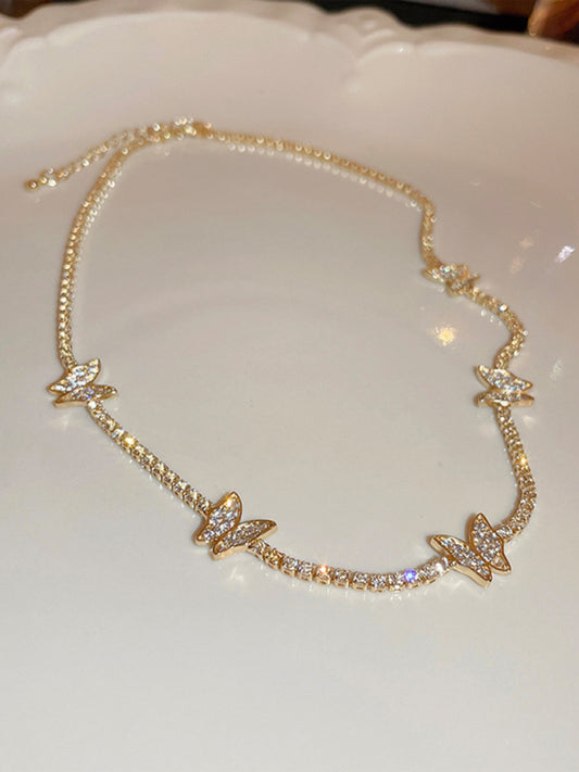 Women's Butterfly Shape Shiny Necklace Collarbone Chain - Hiccupzz