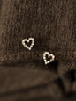 New full diamond princess style hollow love heart cute daily mini earrings - Hiccupzz