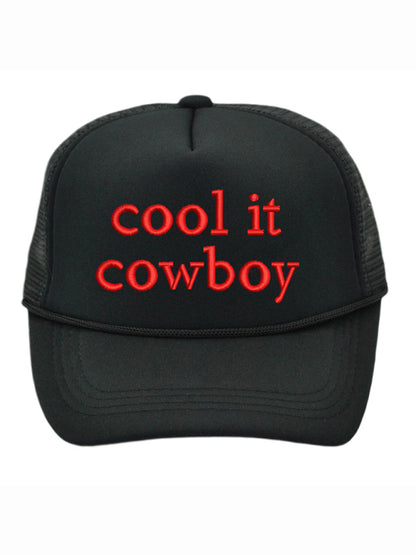 Cool It Cowboy Letter Sponge Mesh Cap Casual Peaked Cap Sun Protection Baseball Cap