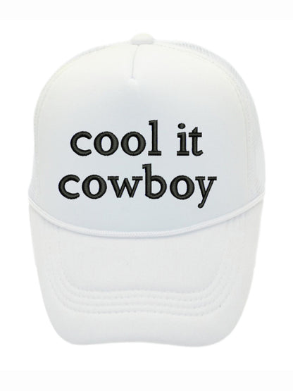 Cool It Cowboy Letter Sponge Mesh Cap Casual Peaked Cap Sun Protection Baseball Cap