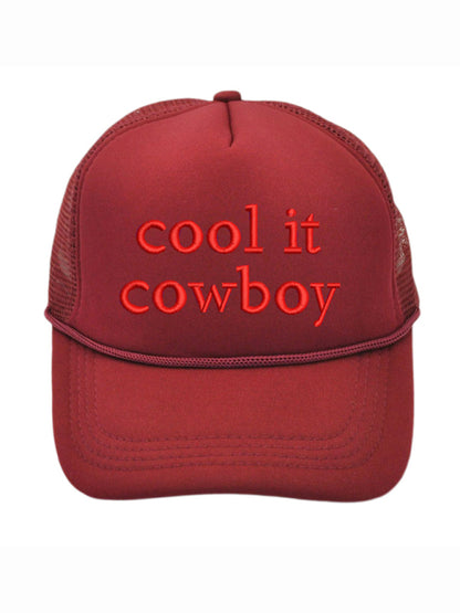 Cool It Cowboy Letter Sponge Mesh Cap Casual Peaked Cap Sun Protection Baseball Cap