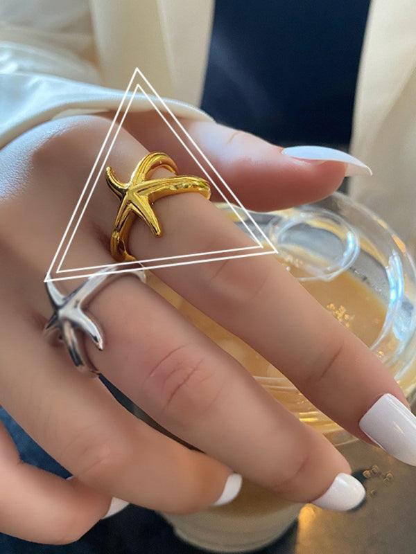 New fashionable and simple starfish niche design index finger ring - Hiccupzz