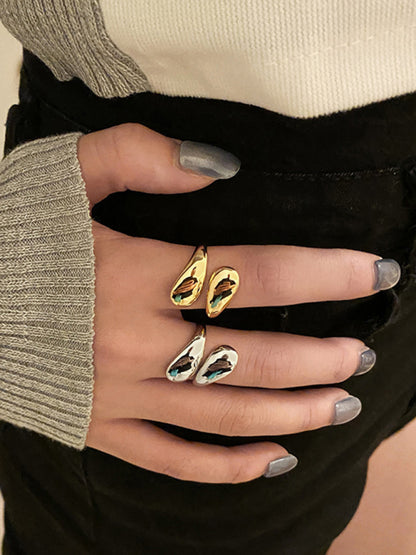 Personalized simple double-headed irregular drop-shaped opening index finger bracelet - Hiccupzz