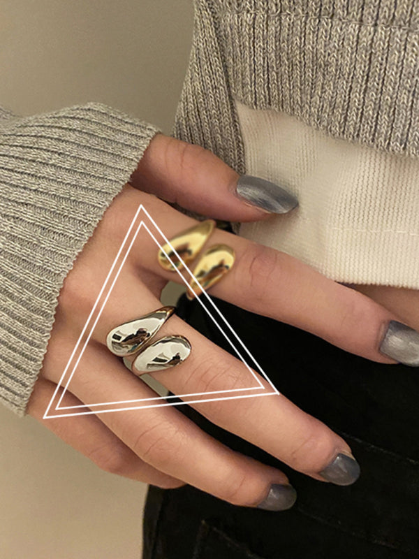 Personalized simple double-headed irregular drop-shaped opening index finger bracelet - Hiccupzz