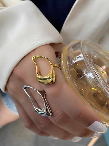 Simple style design, versatile metal texture hollow ring - Hiccupzz